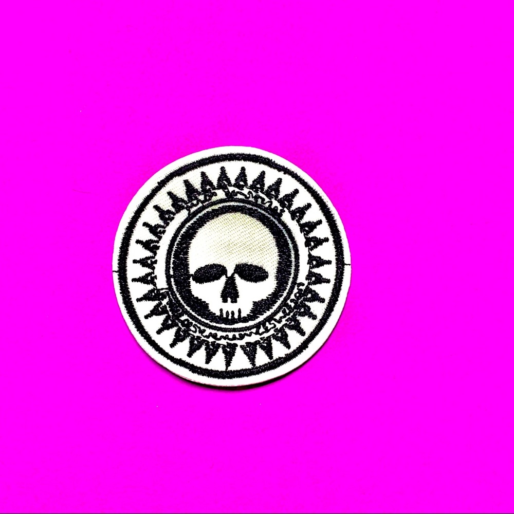 Patterned Skull Iron On Patch